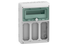 Щит для розетки з блокуванням, Mureva, 1х12 модулів, 3 отвори 103х225мм, (Ш)340мм х (В)460мм, без клемного блоку (13187)