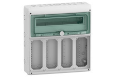 Щит для розетки з блокуванням, Mureva, 1х18 модулів, 4 отвори 103х225мм, (Ш)448мм х (В)460мм, без клемного блоку (13188)