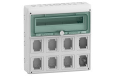 Щит для розетки, Mureva, 1х18 модулів, 8 отворів 90x100мм, (Ш)448мм х (В)460мм, без клемного блоку (13182)