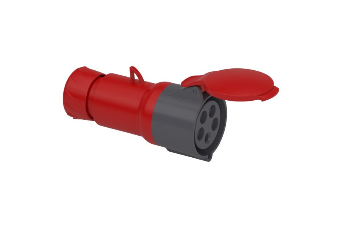 Кабельна розетка PratiKa, пряма, 32 A, 3P + N + E, 380-415 B AC, IP44 (PKF32M435)