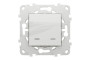 Вимикач 2-клавішний з підсвічуванням 2 х схема 1а 10А білий (NU521118N)