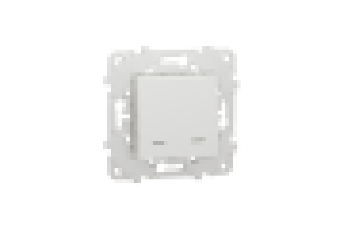 Вимикач 2-клавішний з підсвічуванням 2 х схема 1а 10А білий (NU521118N)