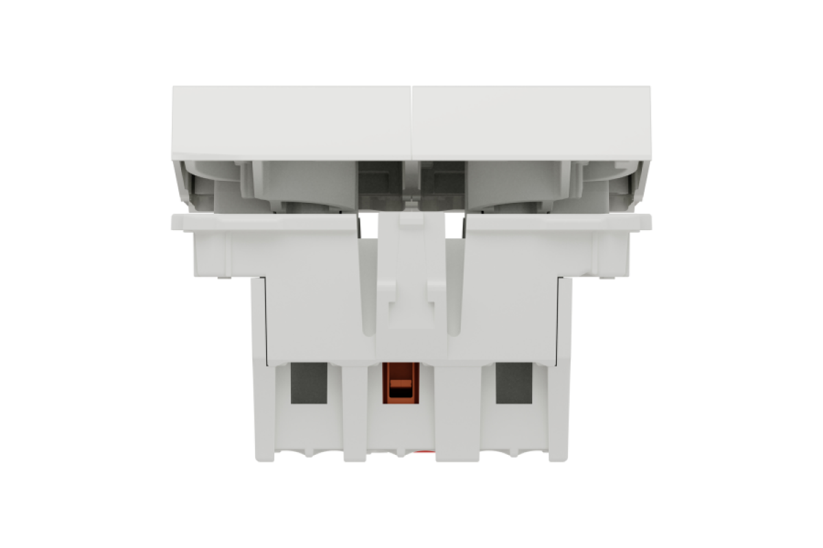 Вимикач 2-клавішний сх.5 10А, 2 модулі білий (NU321118)