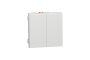 Вимикач 2-клавішний сх.5 10А, 2 модулі білий (NU321118)