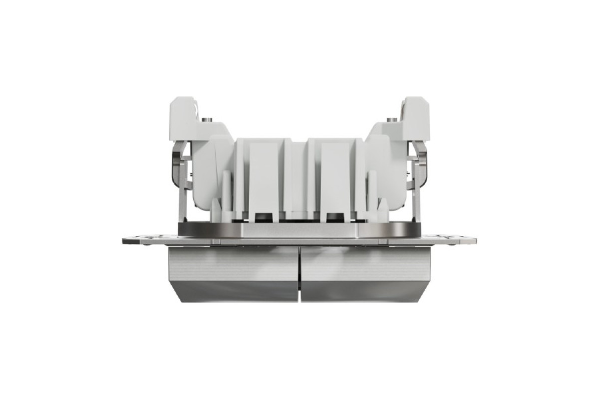 Вимикач двоклавішний самозажимний Asfora Алюміній (EPH0300161)