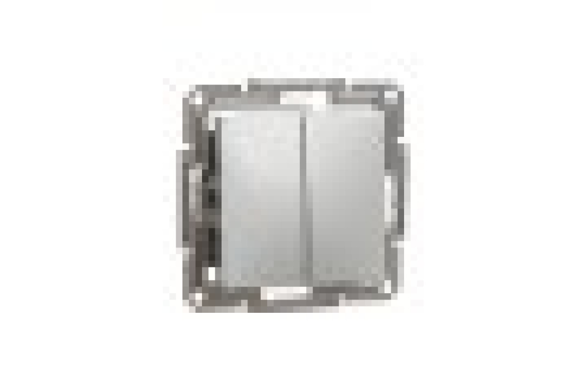 Вимикач двоклавішний самозажимний Asfora Алюміній (EPH0300161)