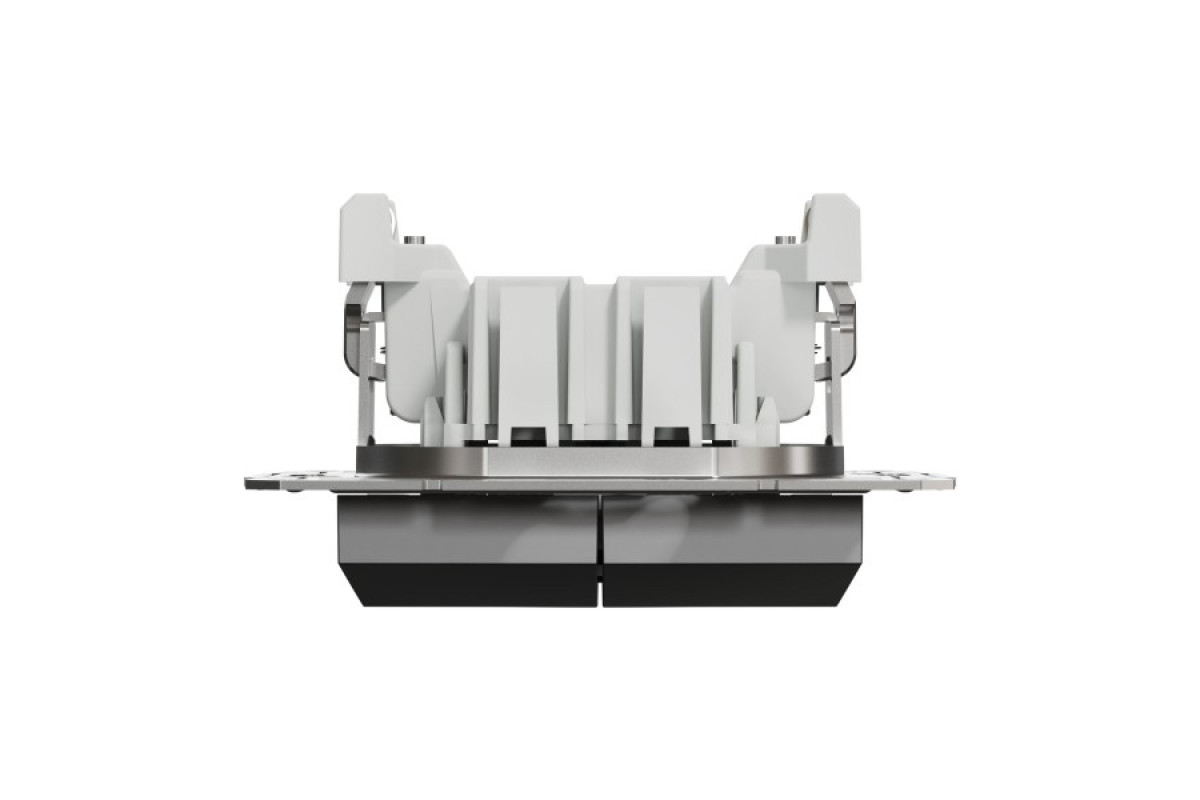 Вимикач двоклавішний самозажимний Asfora Антрацит (EPH0300171)