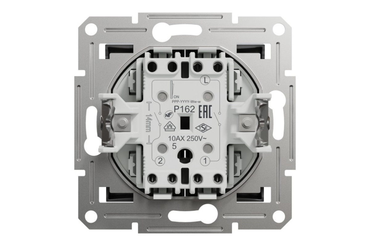Вимикач двоклавішний самозажимний Asfora Антрацит (EPH0300171)