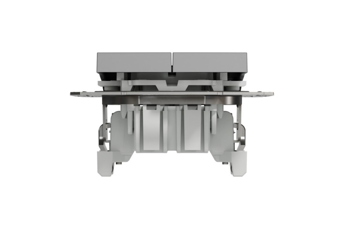 Вимикач двоклавішний самозажимний Asfora Антрацит (EPH0300171)