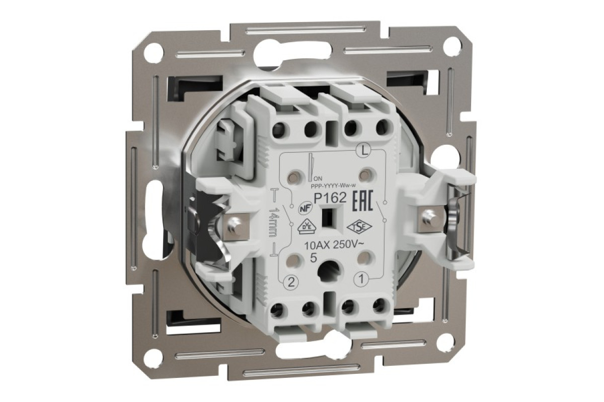 Вимикач двоклавішний самозажимний Asfora Антрацит (EPH0300171)