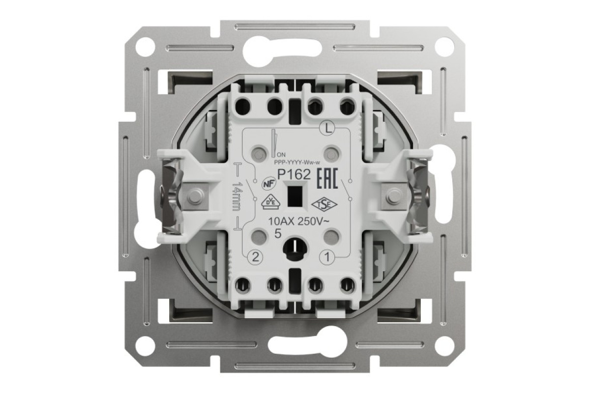 Вимикач двоклавішний самозажимний Asfora Бронза (EPH0300169)