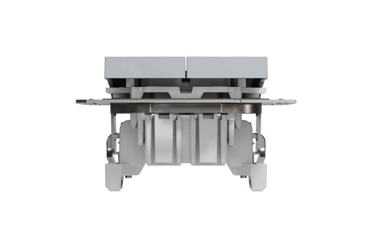 Вимикач двоклавішний самозажимний Asfora Сталь (EPH0300162)