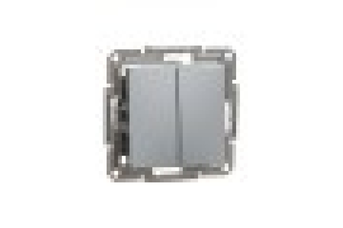 Вимикач двоклавішний самозажимний Asfora Сталь (EPH0300162)