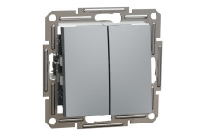 Вимикач двоклавішний самозажимний Asfora Сталь (EPH0300162)