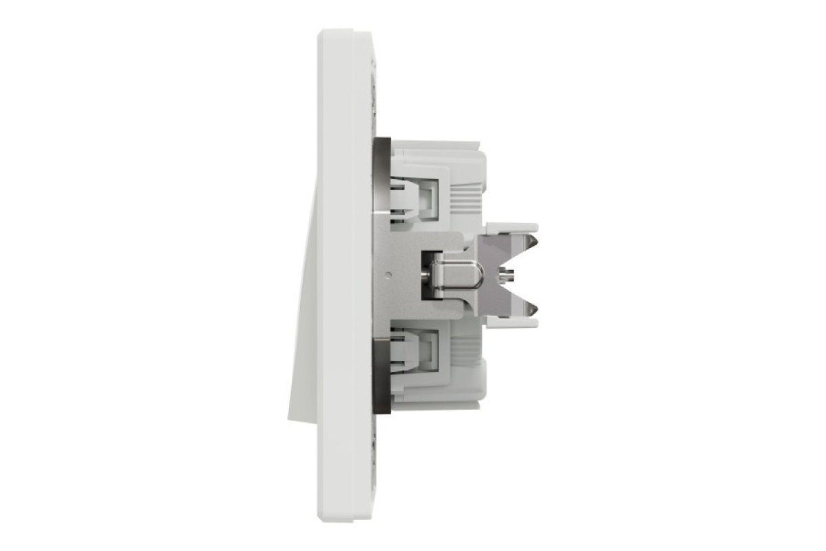 Вимикач двоклавішний самозажимний Білий Asfora (EPH0300121)