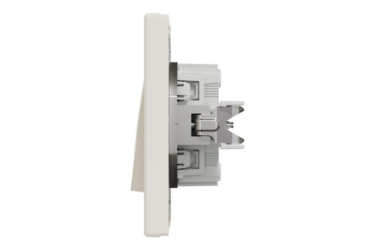 Вимикач двоклавішний самозажимний Крем Asfora (EPH0300123)