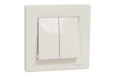 Вимикач двоклавішний самозажимний Крем Asfora (EPH0300123)