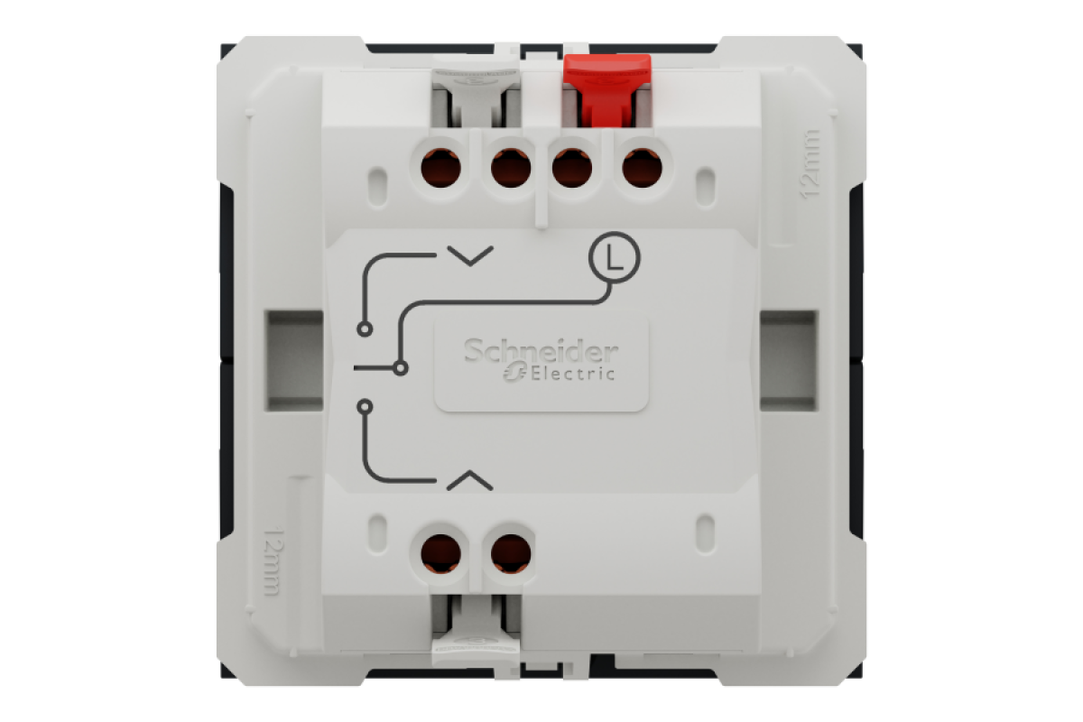 Вимикач для жалюзі 2-клавішний схема 4, 6А, 2 модулі антрацит (NU320854)