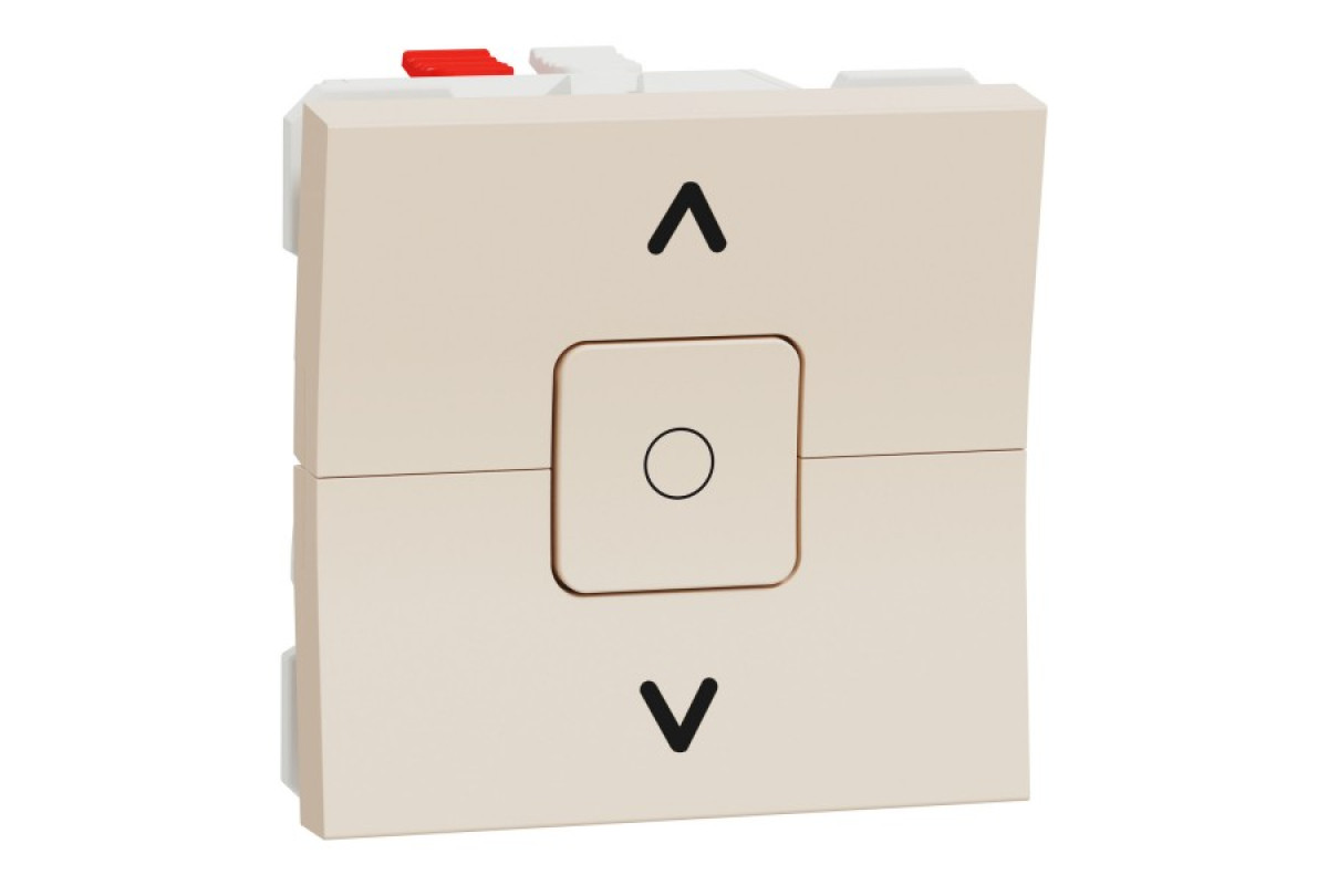 Вимикач для жалюзі 2-клавішний, 6А, 2 модулі, бежевий Unica New Studio (NU320844)