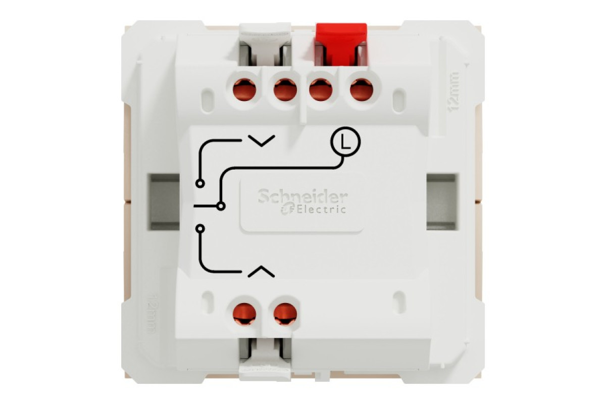 Вимикач для жалюзі 2-клавішний, 6А, 2 модулі, бежевий Unica New Studio (NU320844)
