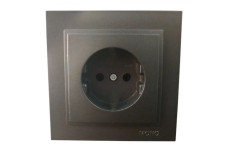 Розетка 1-а без заземлення, Mono Electric, DESPINA (графіт) (102-202022-116)