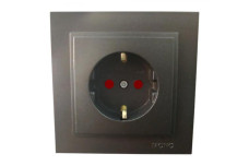 Розетка 1-а з заземлен., та захистом для дітей, Mono Electric, DESPINA (графіт) (102-202021-119)
