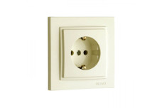 Розетка 1-а з заземлен., та захистом для дітей, Mono Electric, DESPINA (крем) (102-170021-119)