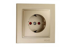 Розетка 1-а з заземлен., та захистом для дітей, Mono Electric, DESPINA (титан) (102-222221-119)