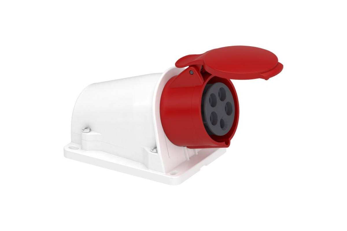 Настінна розетка швидкозажимна 16А 3P+N+E IP44 380В (PKY16W435)