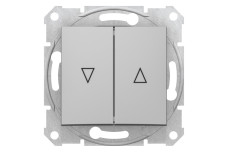 Вимикач для жалюзі з електричним блокуванням Sedna Scnheider Electric алюміній (SDN1300160)