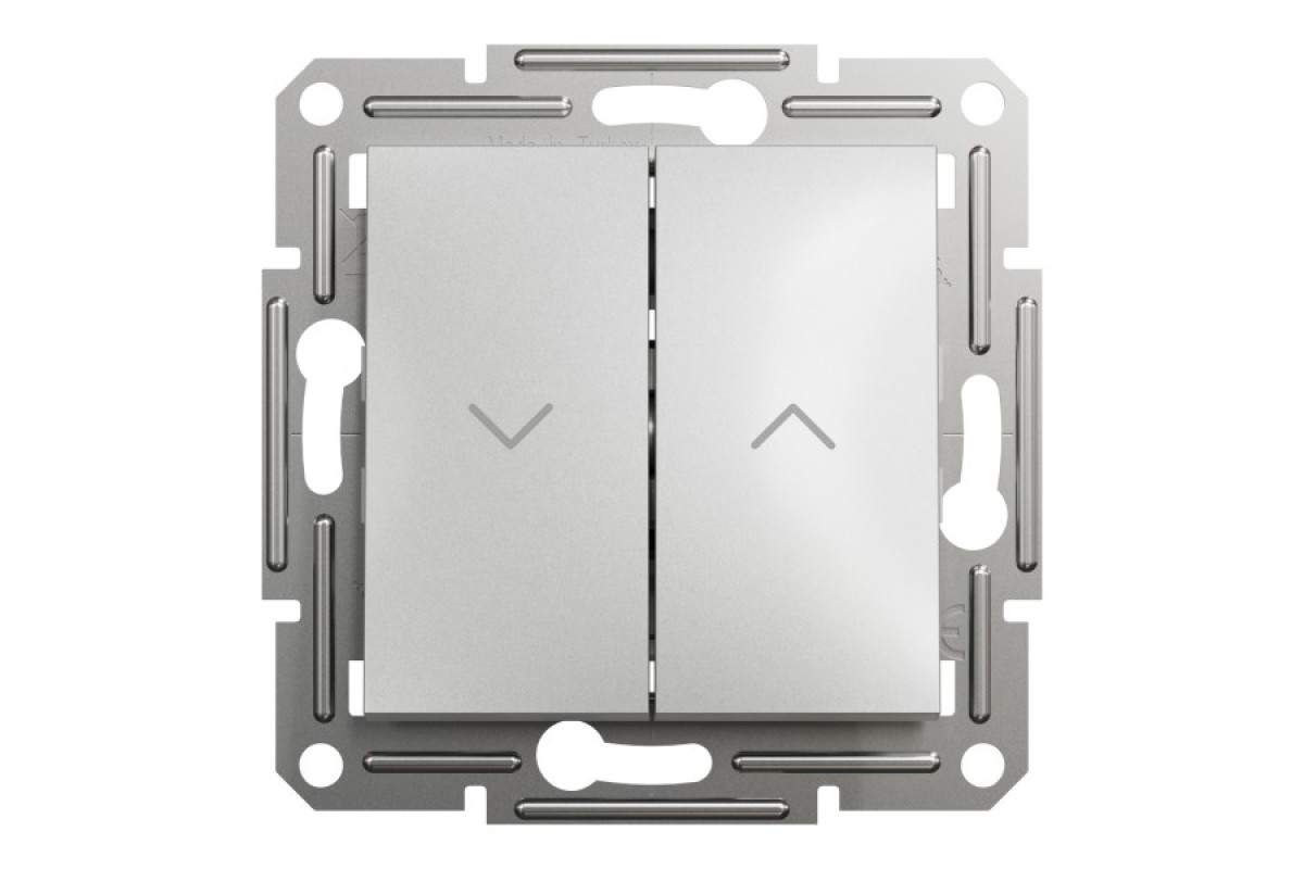 Вимикач для жалюзі, Самозажимний, Asfora Алюміній (EPH1300161)