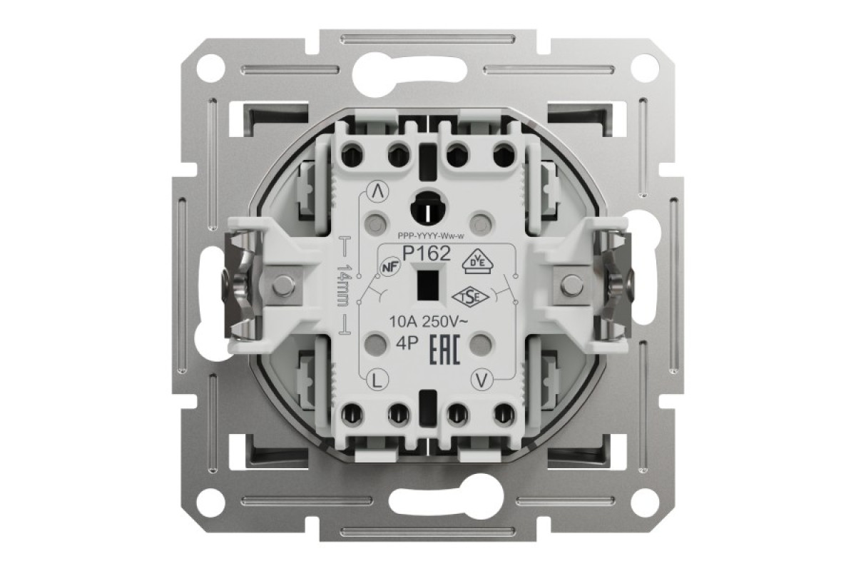 Вимикач для жалюзі, Самозажимний, Asfora Алюміній (EPH1300161)