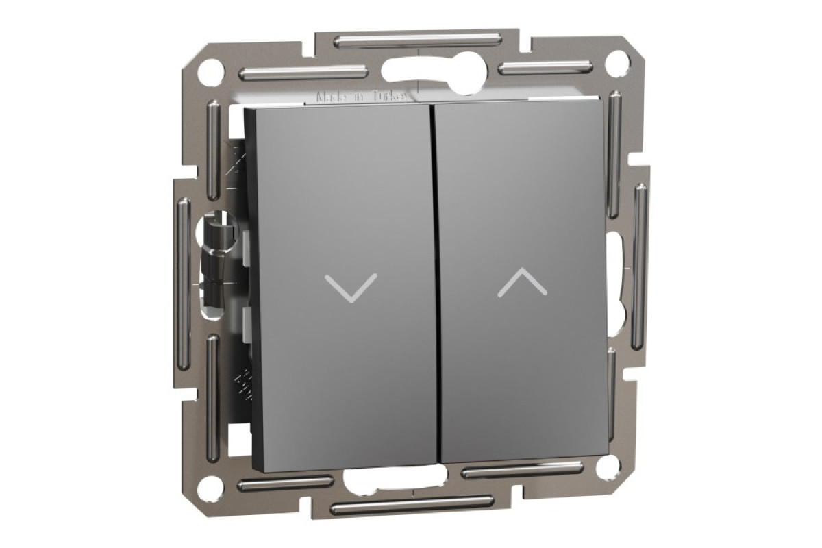 Вимикач для жалюзі, Самозажимний, Asfora Антрацит (EPH1300171)