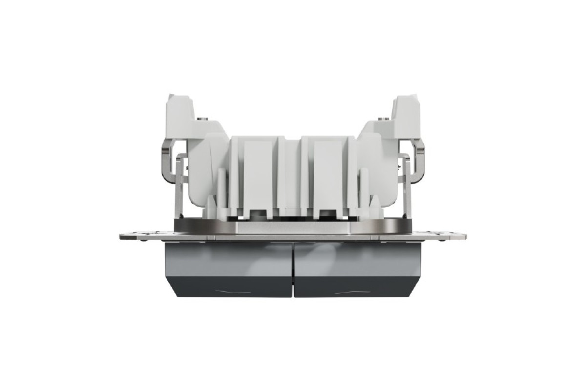 Вимикач для жалюзі, Самозажимний, Asfora Сталь (EPH1300162)