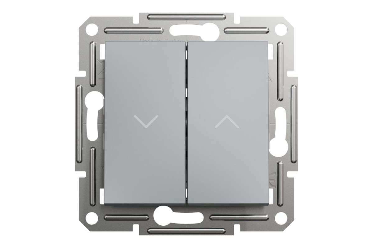 Вимикач для жалюзі, Самозажимний, Asfora Сталь (EPH1300162)