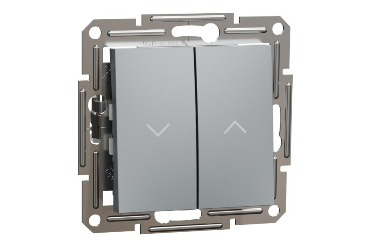 Вимикач для жалюзі, Самозажимний, Asfora Сталь (EPH1300162)