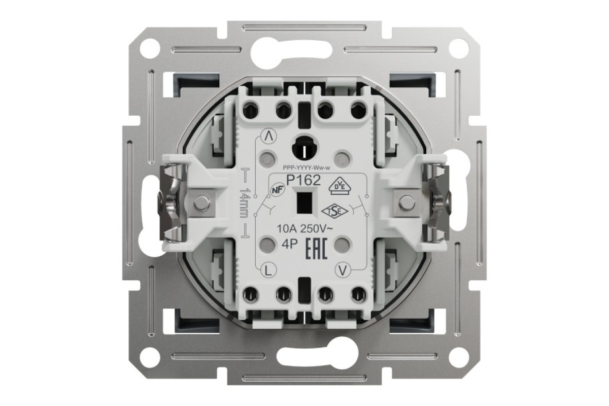 Вимикач для жалюзі, Самозажимний, Asfora Сталь (EPH1300162)