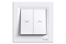 Вимикач для жалюзі, Самозажимний, Білий Asfora (EPH1300121)