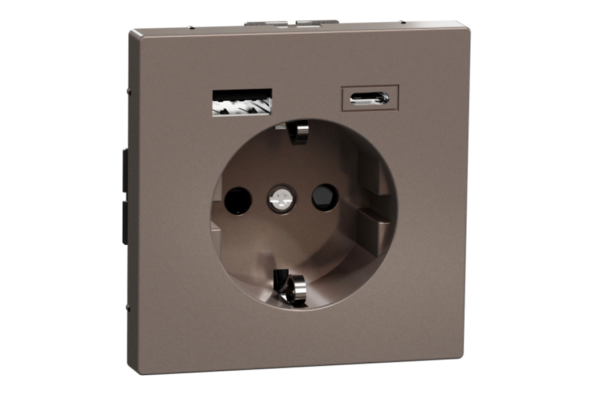 D-Life Розетка 16 A USB A+C 3 A, Мокко (MTN2367-6052)