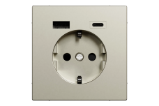 D-Life Розетка 16 A USB A+C 3 A, Нікель (MTN2367-6050)