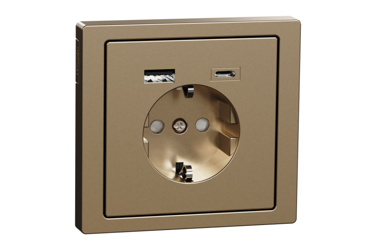 D-Life Розетка 16 A USB A+C 3 A, Шампань (MTN2367-6051)