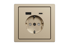 D-Life Розетка 16 A USB A+C 3 A, Шампань (MTN2367-6051)