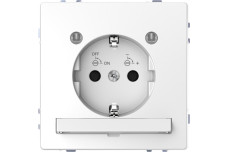 D-Life Розетка з заземленням і LED мод. Білий лотос (MTN2304-6035)