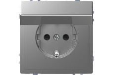 D-Life Розетка з заземленням і кришк. Нержавіюча сталь (MTN2310-6036)