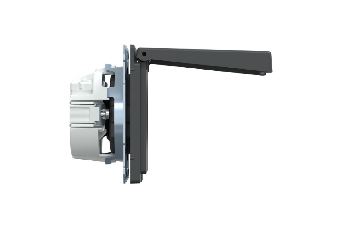 D-Life Розетка з заземленням і кришкою IP44 Антрацит (MTN2314-6034)