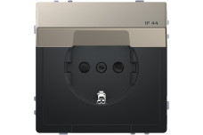 D-Life Розетка з заземленням і кришкою IP44 Нікель (MTN2314-6050)