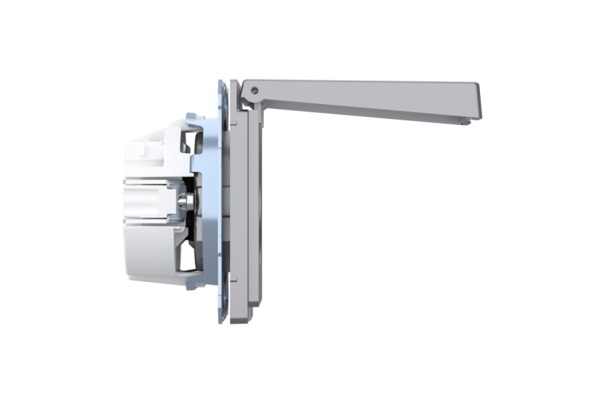 D-Life Розетка з заземленням і кришкою IP44 Нержавіюча сталь (MTN2314-6036)