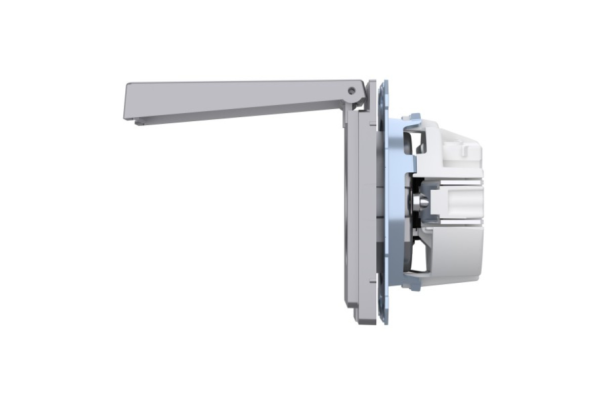 D-Life Розетка з заземленням і кришкою IP44 Нержавіюча сталь (MTN2314-6036)