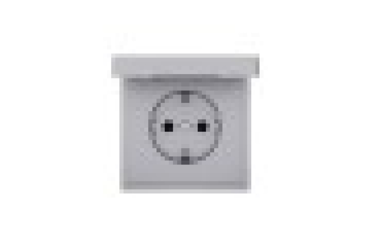 D-Life Розетка з заземленням і кришкою IP44 Нержавіюча сталь (MTN2314-6036)