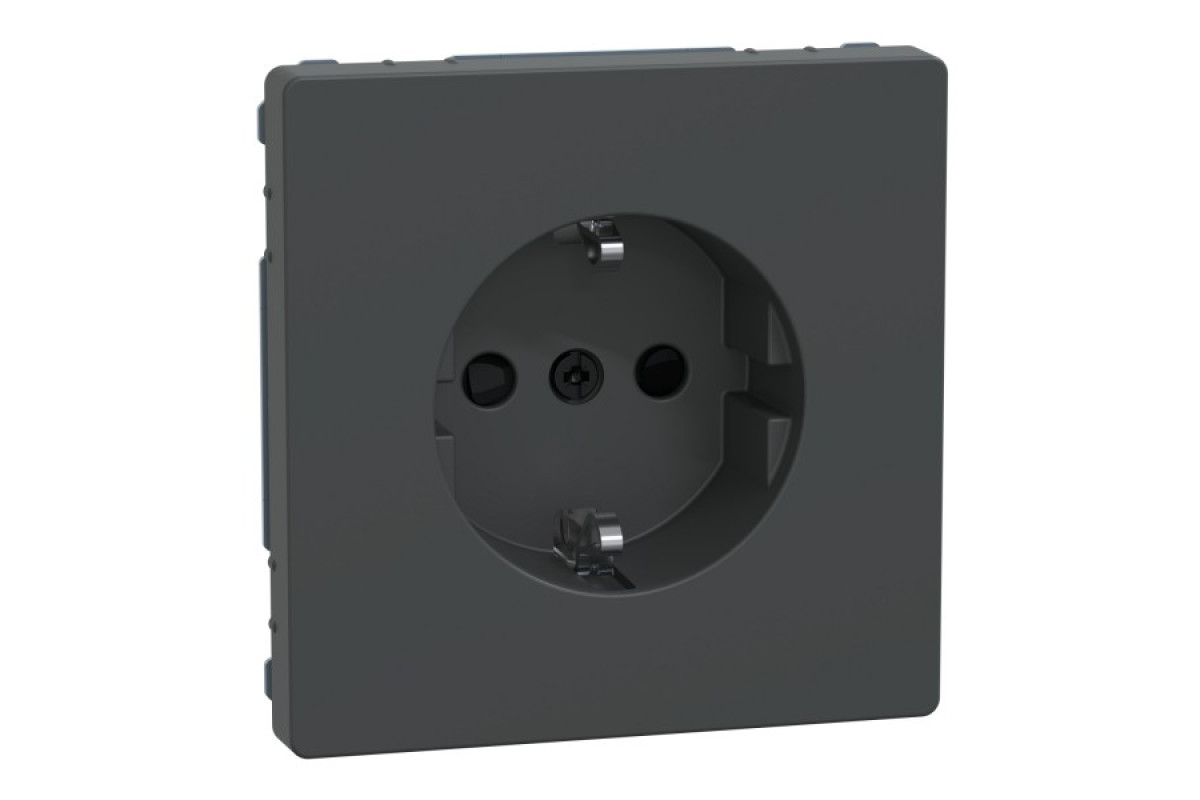 D-Life Розетка з заземленням і шторкою Антрацит (MTN2300-6034)